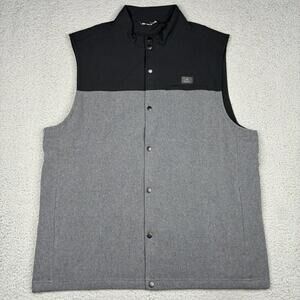 Travis Mathew Vest Men’s XXL Navigational Report Golf Snap Button Insulated Gray